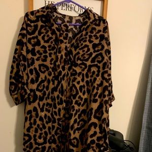 Leopard Print Dress with tie